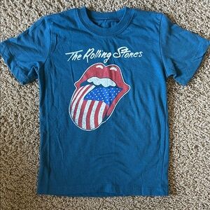 The Rolling Stones Kids T-Shirt in Blue with Iconic Logo